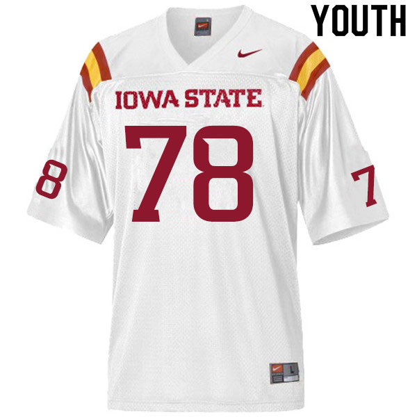 Iowa State Cyclones Youth #78 Nick Lawler Nike NCAA Authentic White College Stitched Football Jersey GC42I37KG
